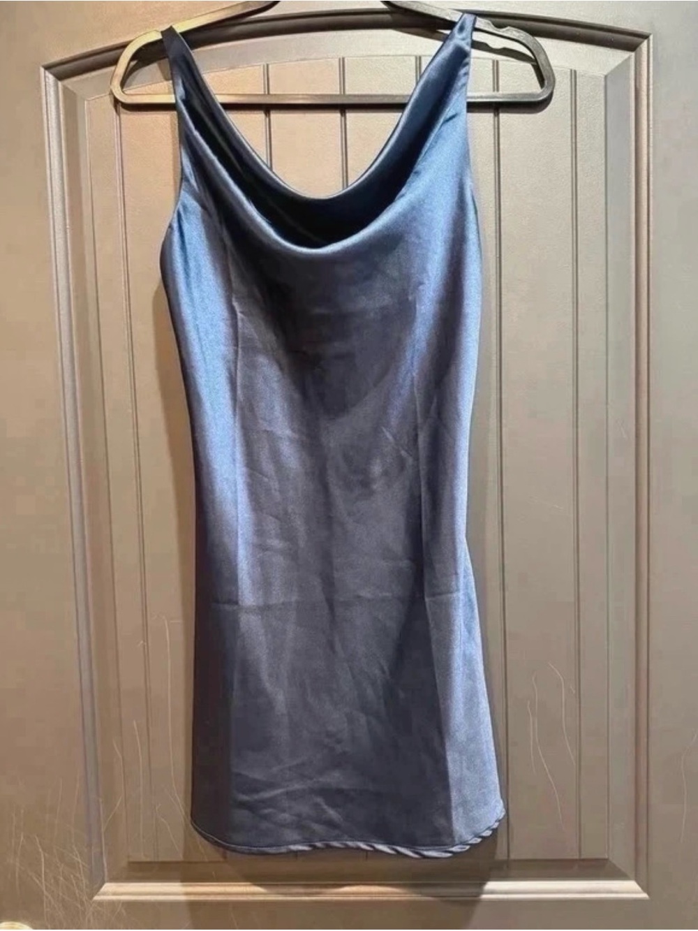 Altar'd State Satin Cowl Slip Dress - Steel Blue